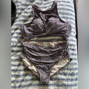 Kona Sol Beige Animal Print Bikini Set